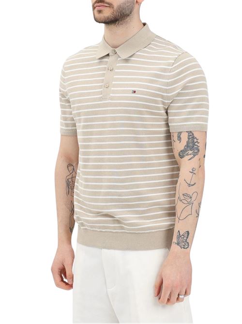Polo uomo beige/avorio in cotone Tommy Hilfiger | MW0MW373960AA